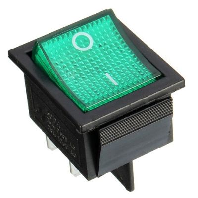 Belmont Style Green Illuminated On/Off Switch